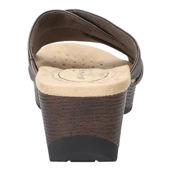 Easy Street Women's Ren Slip Resistant Slip On Wedge Sandals Pewter Size 7 W - Picture 4 of 5